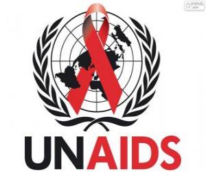 пазл ЮНЭЙДС логотип. Объединенная программа ООН по ВИЧ / СПИДу